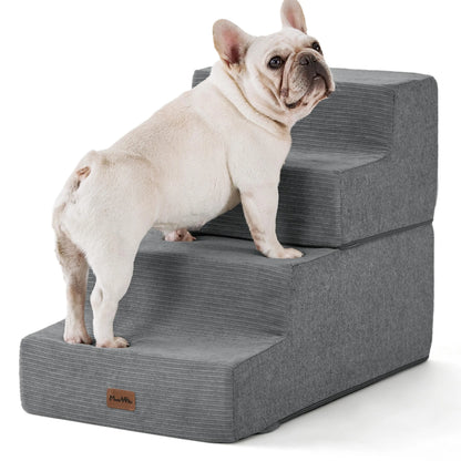 MADE 4 PETS Extra Wide Dog Stairs for High Bed Couch Sofa 35D Foam Pet Steps Non-Slip Bottom 4-Step for Small Dogs and Cats up to 40Lbs Home Use