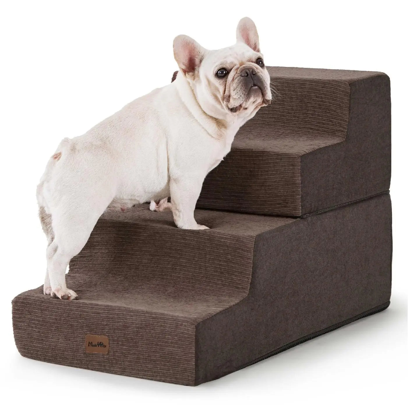 MADE 4 PETS Extra Wide Dog Stairs for High Bed Couch Sofa 35D Foam Pet Steps Non-Slip Bottom 4-Step for Small Dogs and Cats up to 40Lbs Home Use