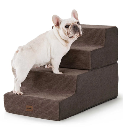 MADE 4 PETS Extra Wide Dog Stairs for High Bed Couch Sofa 35D Foam Pet Steps Non-Slip Bottom 4-Step for Small Dogs and Cats up to 40Lbs Home Use