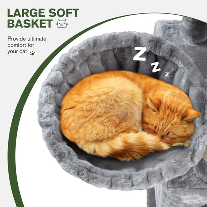 MUTICOR 65In Multi-Level Cat Tree Tower for Indoor Big Cats with Cozy Plush Perches,Cat Condo,Sisal Scratching Posts & Hammock and Baskets#Summervibes
