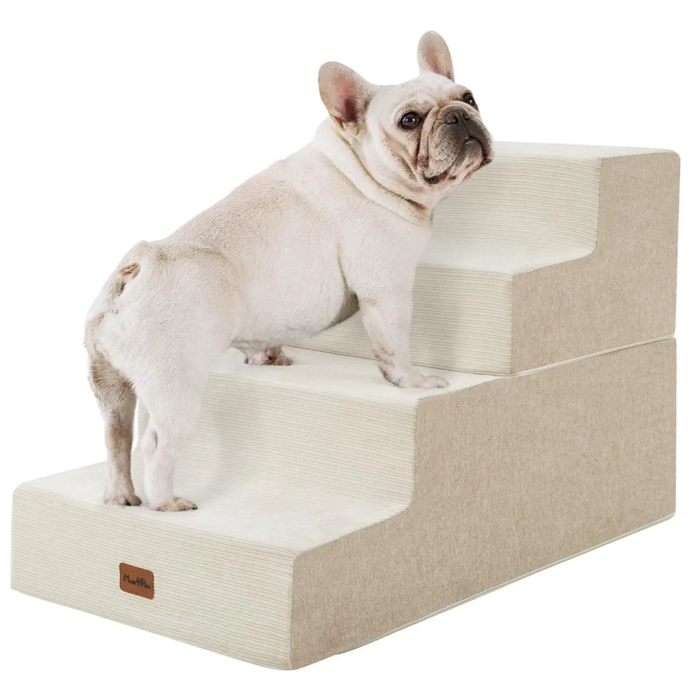MADE 4 PETS Extra Wide Dog Stairs for High Bed Couch Sofa 35D Foam Pet Steps Non-Slip Bottom 4-Step for Small Dogs and Cats up to 40Lbs Home Use